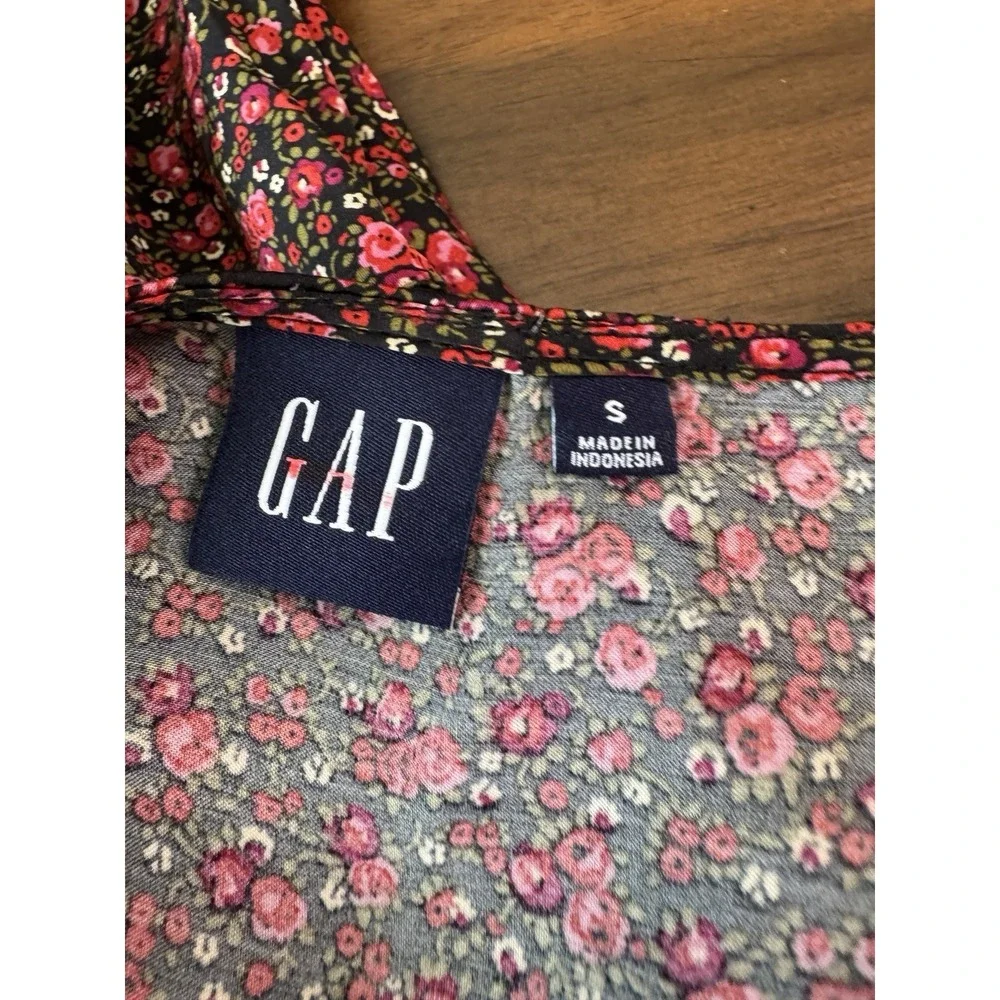 Whimsigoth Gap Ditzy Floral Mini Dress Small Ruched Fairy Grunge Dark Cottage - Picture 7 of 14